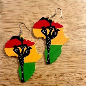 Colorful Africa Map Earrings